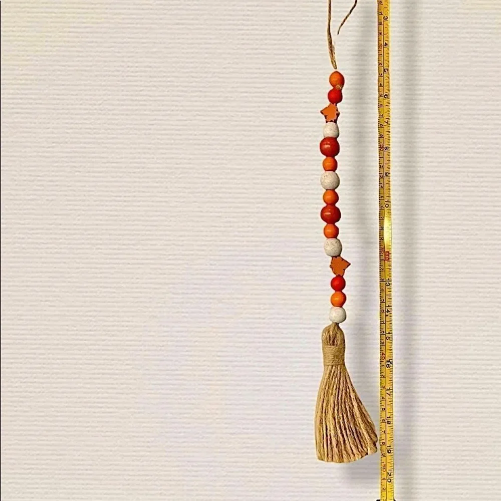 NEW Wood Bead Garland with Tassels